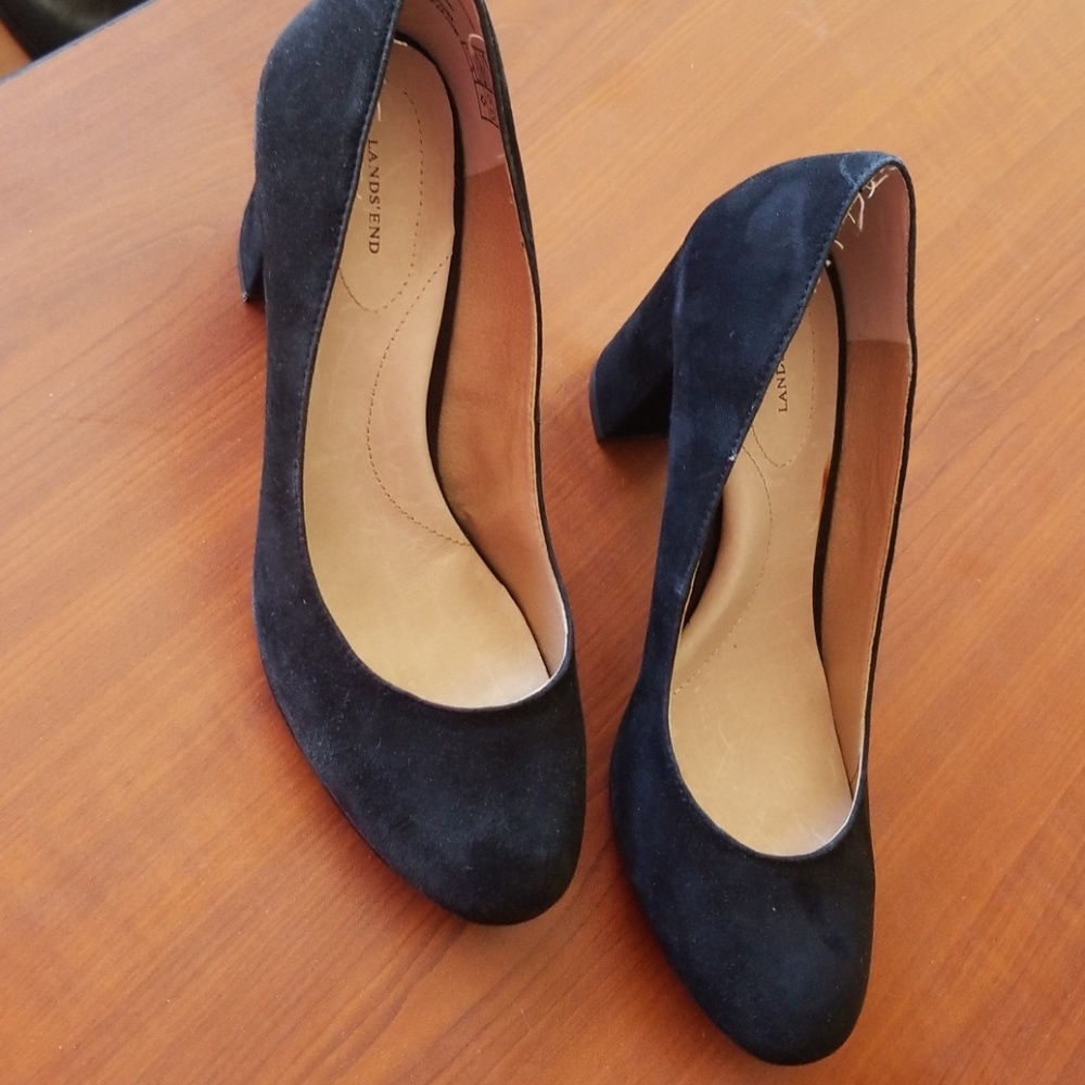 Suede black lands end shoes